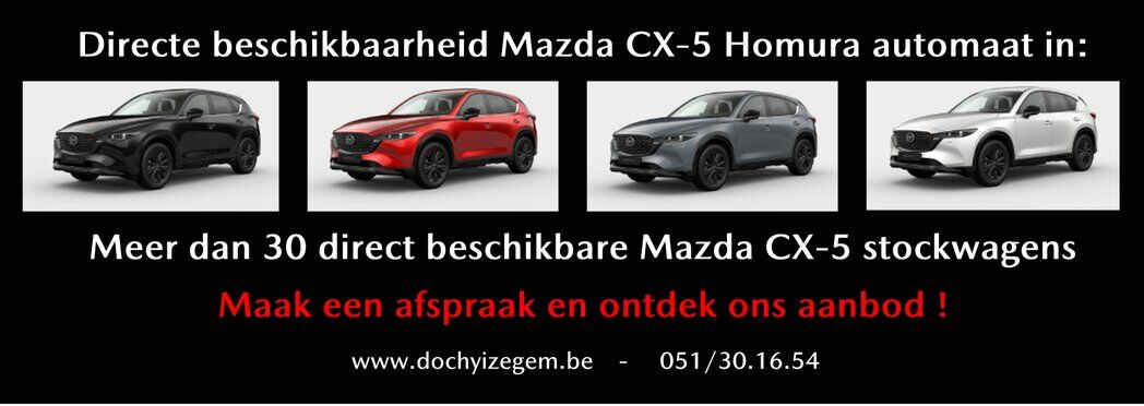 Stockkorting op direct bechikbare Mazda CX5 benzine bij Garage Dochy Izegem