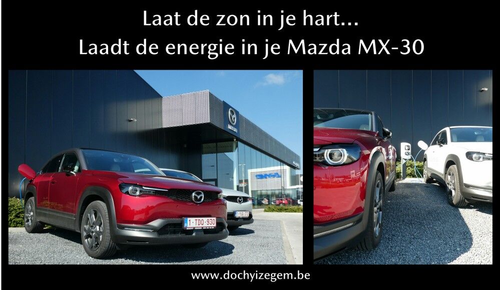 Laadt snel de Mazda MX-30 op met de opbrengst van de zonnepanelen